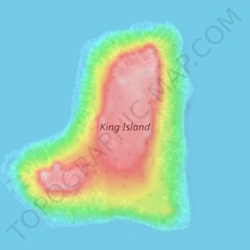 Topografische Karte King Island, Höhe, Relief