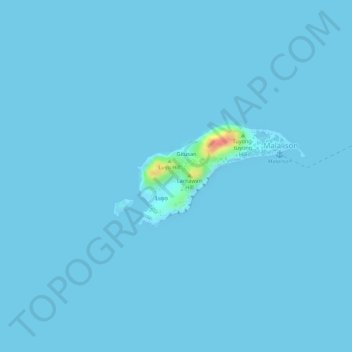 Topografische Karte Malalison Island, Höhe, Relief