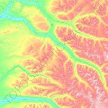 Topografische Karte Sheep River, Höhe, Relief