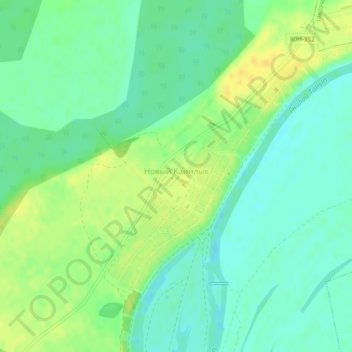 Topografische Karte Новый Каинлык, Höhe, Relief