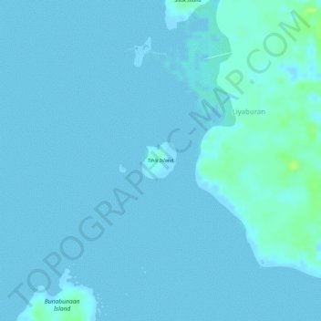 Topografische Karte Tihik Island, Höhe, Relief