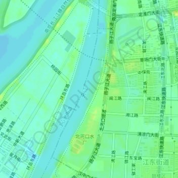 Topografische Karte 夹江, Höhe, Relief