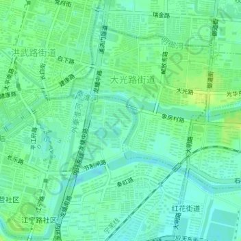 Topografische Karte 秦淮河, Höhe, Relief