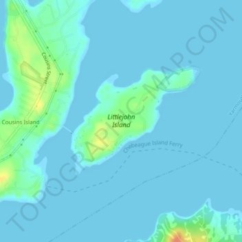 Topografische Karte Littlejohn Island, Höhe, Relief