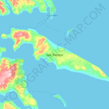 Topografische Karte Isla Tranqui, Höhe, Relief