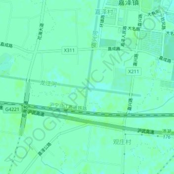 Topografische Karte 龙江河, Höhe, Relief
