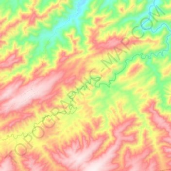 Topografische Karte Córrego-grande, Höhe, Relief