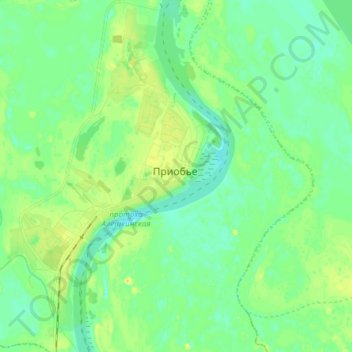 Topografische Karte Priobye, Höhe, Relief