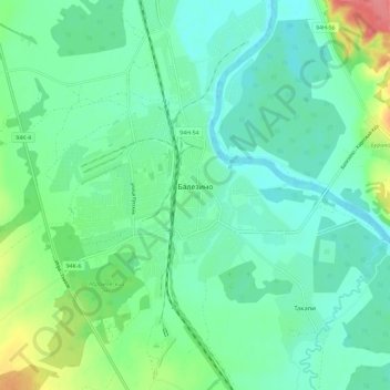 Topografische Karte Балезино, Höhe, Relief
