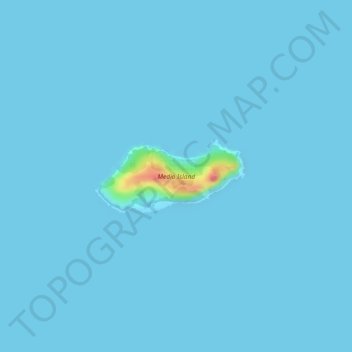 Topografische Karte Medio Island, Höhe, Relief