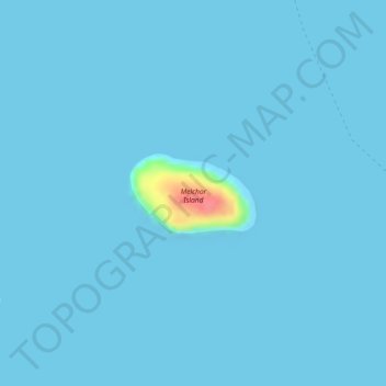 Topografische Karte Melchor Island, Höhe, Relief