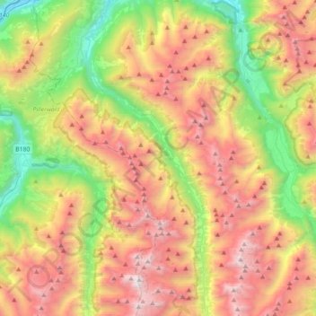 Topografische Karte Pitztal, Höhe, Relief