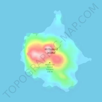 Topografische Karte McDonald-Insel, Höhe, Relief