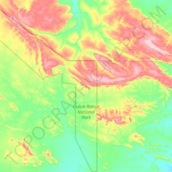 Topografische Karte Dulcie Ranges National Park, Höhe, Relief