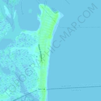 Topografische Karte Seabrook Beach, Höhe, Relief