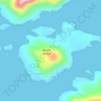Topografische Karte Dolgoi Island, Höhe, Relief