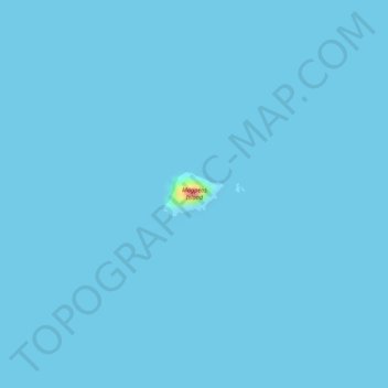 Topografische Karte Magpeos Island, Höhe, Relief