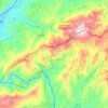 Topografische Karte Unaka Mountains, Höhe, Relief