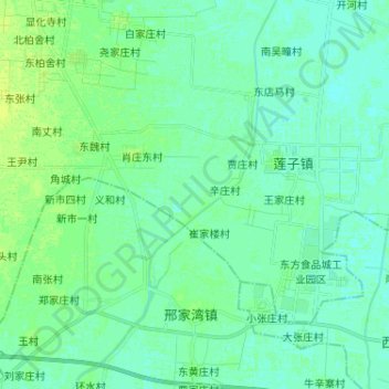 Topografische Karte 北澧河, Höhe, Relief