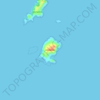 Topografische Karte Isla Cocinas, Höhe, Relief