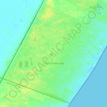 Topografische Karte Costa Esmeralda, Höhe, Relief