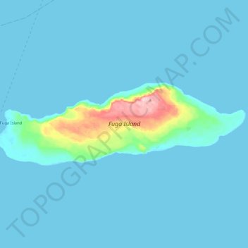 Topografische Karte Fuga Island, Höhe, Relief