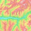 Topografische Karte Rhonetal, Höhe, Relief
