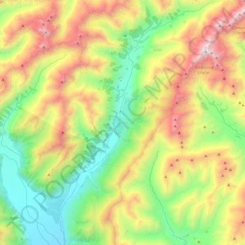 Topografische Karte Lawrence River, Höhe, Relief
