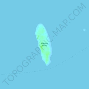 Topografische Karte Balbagon Island, Höhe, Relief