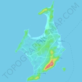 Topografische Karte เกาะพยาม, Höhe, Relief