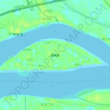 Topografische Karte 砚洲岛, Höhe, Relief