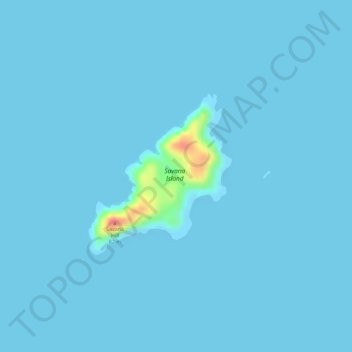 Topografische Karte Savana Island, Höhe, Relief