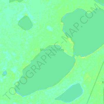 Topografische Karte Mancornadas Lake, Höhe, Relief