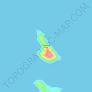Topografische Karte Outer Brass Island, Höhe, Relief