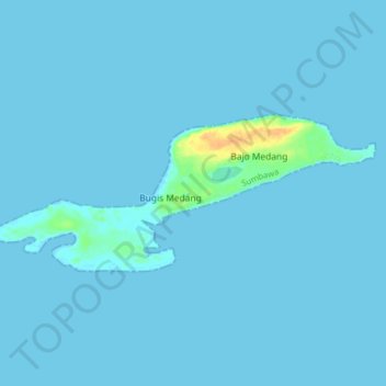 Topografische Karte Pulau Medang, Höhe, Relief