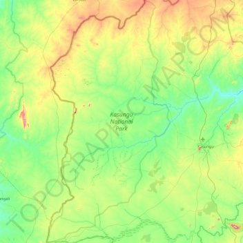 Topografische Karte Kasungu National Park, Höhe, Relief