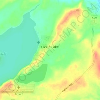 Topografische Karte Pickle Lake, Höhe, Relief
