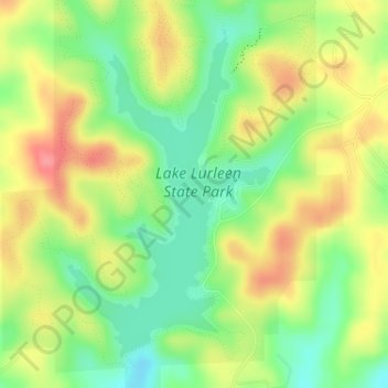 Topografische Karte Lake Lurleen, Höhe, Relief