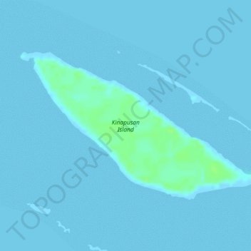 Topografische Karte Kinapusan Island, Höhe, Relief