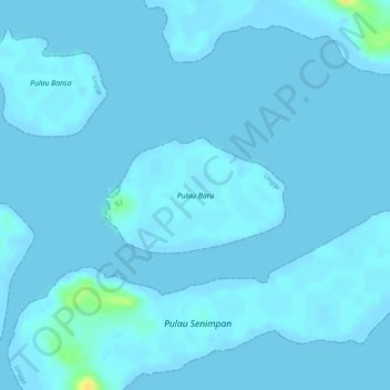 Topografische Karte Pulau Baru, Höhe, Relief