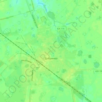 Topografische Karte Добринка, Höhe, Relief