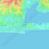 Topografische Karte Lagos, Höhe, Relief