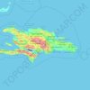 Topografische Karte Hispaniola, Höhe, Relief