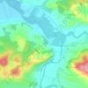 Topografische Karte Roumengoux, Reliefkarte, Höhenkarte