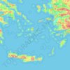 Topografische Karte Region Südliche Ägäis, Höhe, Relief