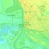 Topografische Karte Baton Rouge, Höhe, Relief