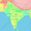 Topografische Karte India, Höhe, Relief