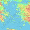 Topografische Karte Ägäisches Meer, Höhe, Relief
