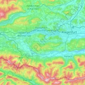 Topografische Karte Klagenfurt Land Hohe Relief