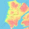 Topografische Karte Banksinsel, Höhe, Relief